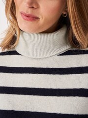 Crew Clothing Grey Harmony Saddle Funnel Neck Jumper - Image 4 of 5
