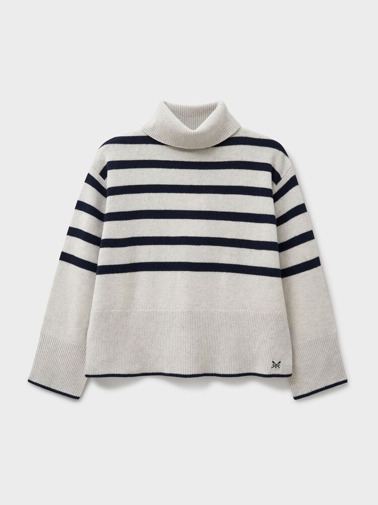 Crew Clothing Grey Harmony Saddle Funnel Neck Jumper - Image 5 of 5