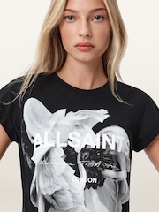 AllSaints Black Lena Anna T-Shirt - Image 2 of 7