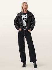 AllSaints Black Lena Anna T-Shirt - Image 3 of 7
