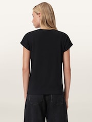 AllSaints Black Lena Anna T-Shirt - Image 6 of 7