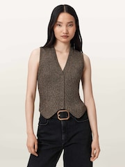 AllSaints Cruz Shine Waistcoat - Imagem 1 de 6