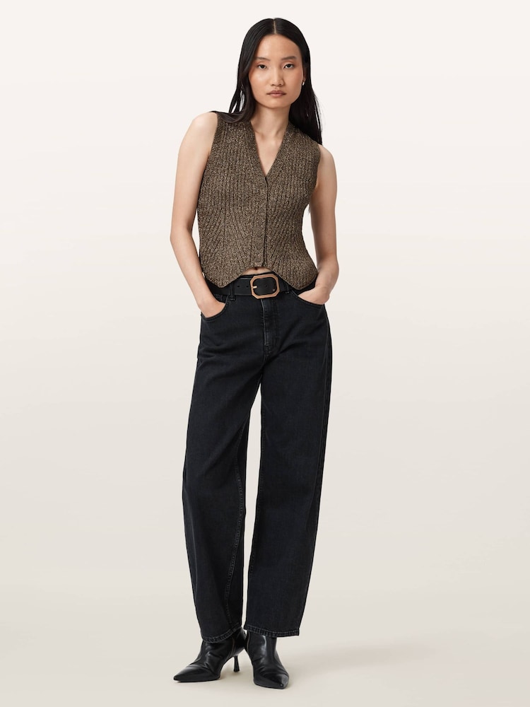 AllSaints Cruz Shine Waistcoat - Imagem 2 de 6