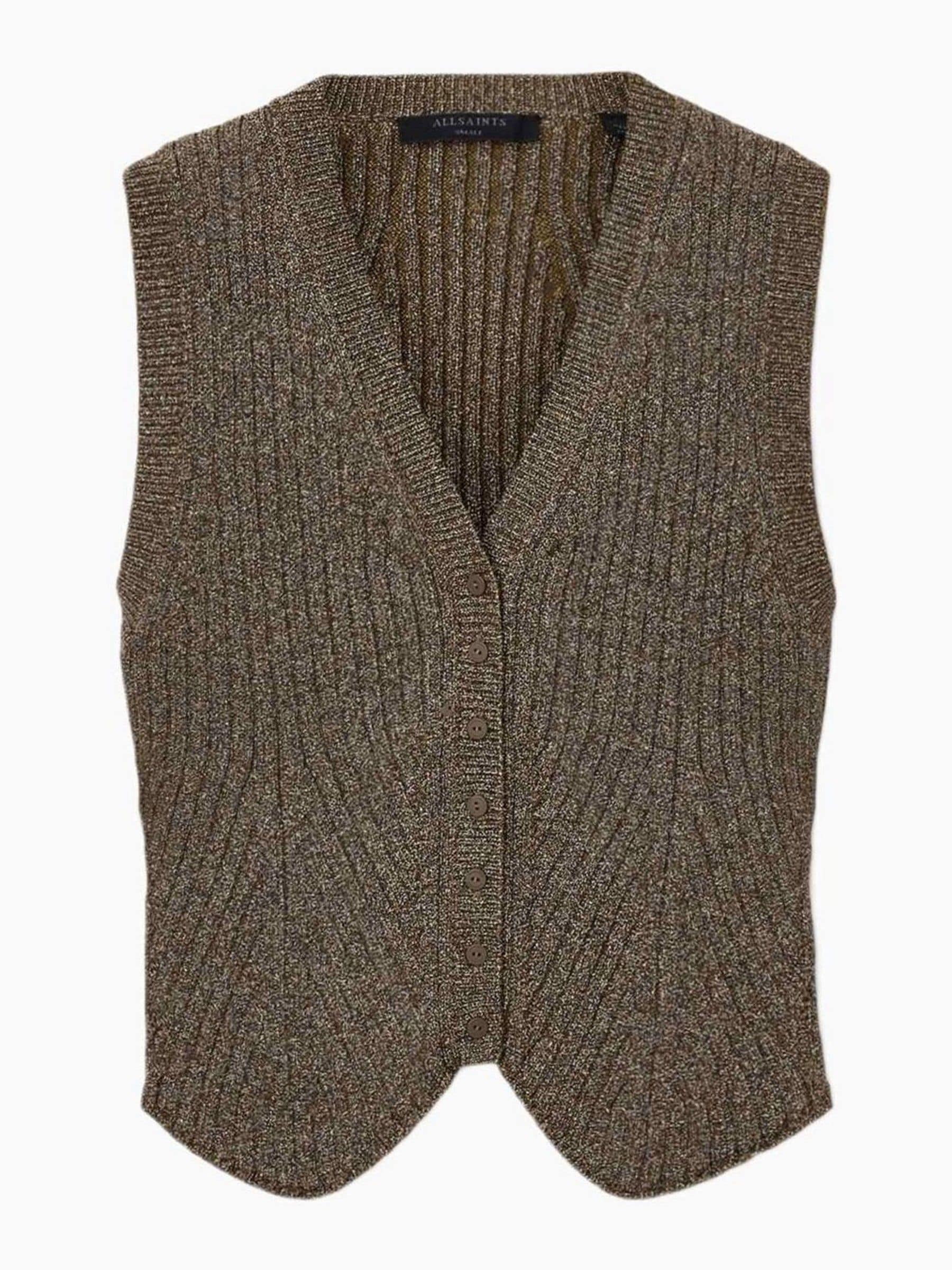 Buy AllSaints Brown Cruz Shine Waistcoat from Next USA