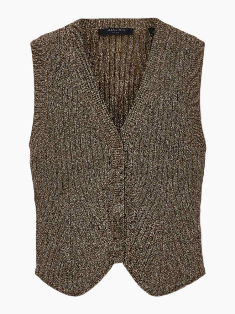 AllSaints Cruz Shine Waistcoat - Imagem 6 de 6