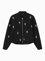 AllSaints Black Rhea Bea Bomber Jacket - Image 7 of 7