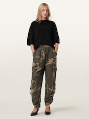 AllSaints Green Kaye Tencel™ Trousers - Image 1 of 7