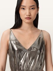 AllSaints Brown Spark Dress - Image 4 of 8