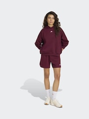 Burgunderrot - adidas 3-Stripe Studio Fleece Hoodie - Bild 3 von 6