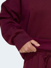 Burgunderrot - adidas 3-Stripe Studio Fleece Hoodie - Bild 5 von 6