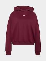 Burgunderrot - adidas 3-Stripe Studio Fleece Hoodie - Bild 6 von 6