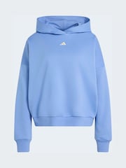 Blau - adidas 3-Stripe Studio Fleece Hoodie - Bild 6 von 6