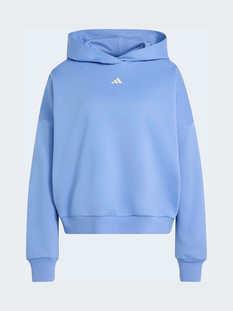 Blau - adidas 3-Stripe Studio Fleece Hoodie - Bild 6 von 6