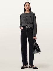 AllSaints Black Novus Pippa Sweatshirt - Image 3 of 7