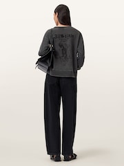 AllSaints Black Novus Pippa Sweatshirt - Image 4 of 7