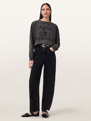 AllSaints Black Novus Pippa Sweatshirt - Image 5 of 7