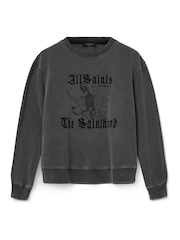 AllSaints Black Novus Pippa Sweatshirt - Image 7 of 7