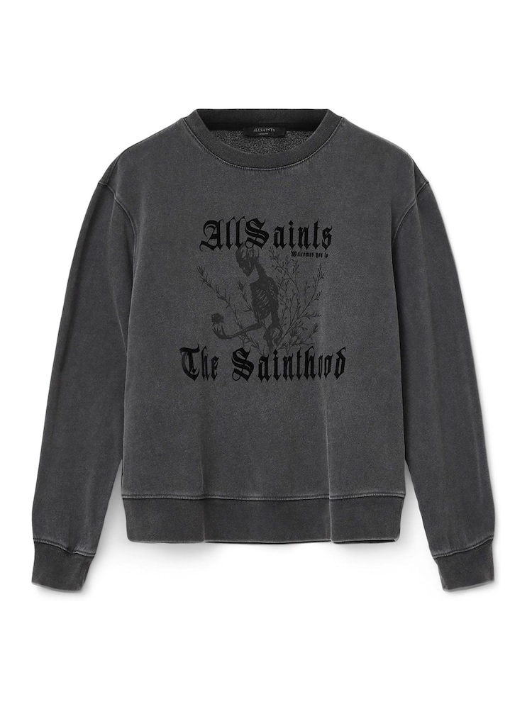 AllSaints Black Novus Pippa Sweatshirt - Image 7 of 7