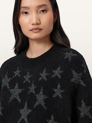AllSaints Green Cosmos Jumper - Image 2 of 6