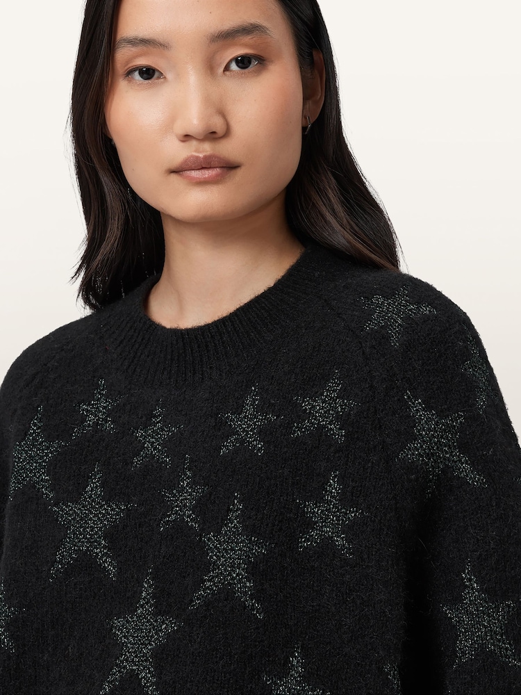 AllSaints Green Cosmos Jumper - Image 2 of 6