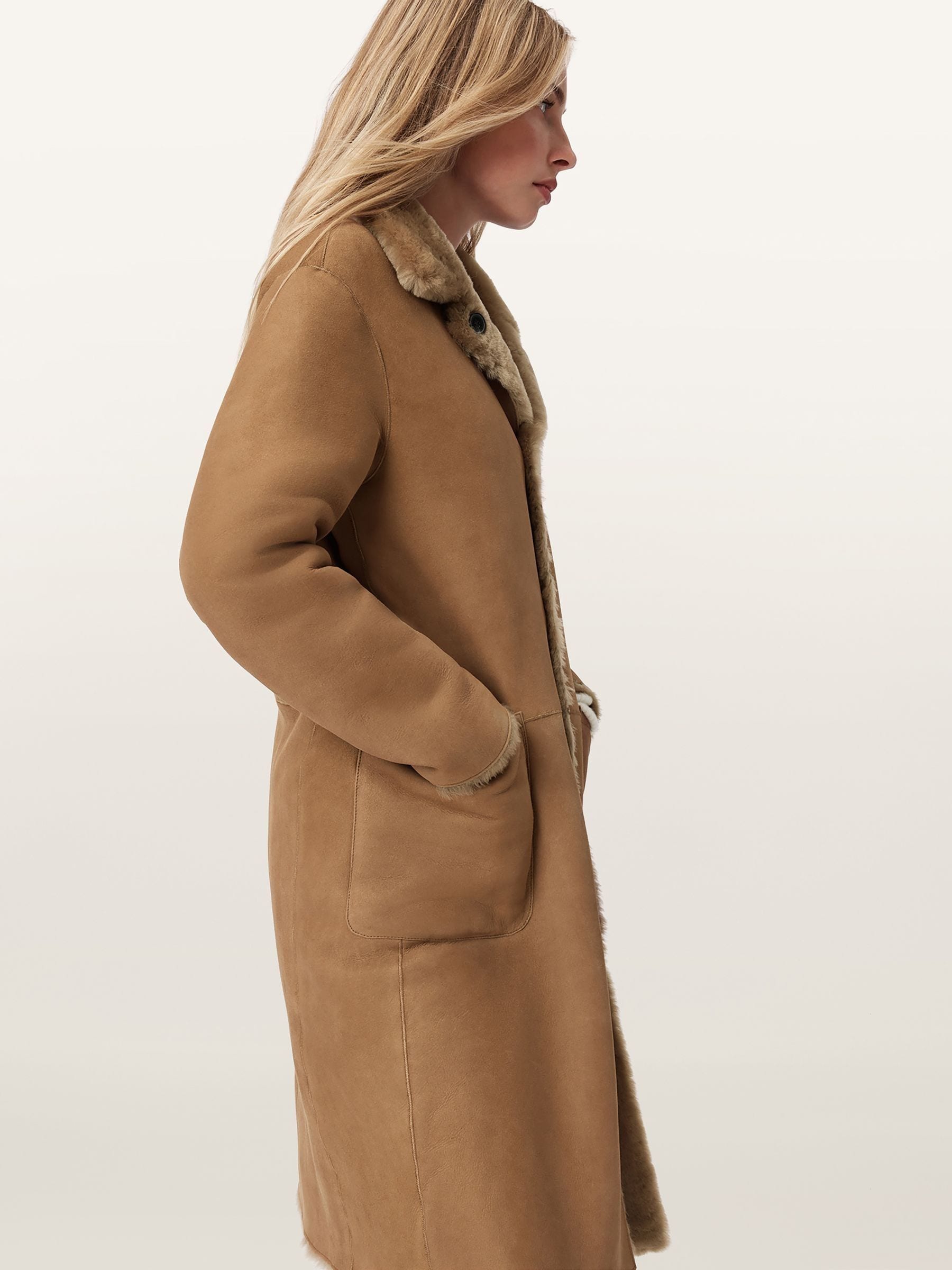 Buy AllSaints Brown Serra Reversible Shearling Coat from Next USA