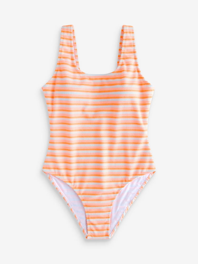 Orange Stripe Swimsuit - Image 1 of 1 Orange Stripe Swimsuit - Image 1 of 1