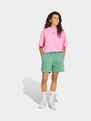 adidas Pink 3-Stripe Studio Oversize Graphic T-Shirt - Image 3 of 6