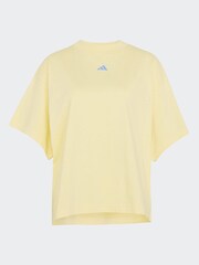 adidas Yellow 3-Stripe Studio Oversize Graphic T-Shirt - Image 6 of 6