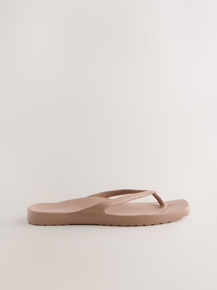 Taupe Extra Wide Fit Flexi Comfort Flip Flops - Image 1 of 10 Taupe Extra Wide Fit Flexi Comfort Flip Flops - Image 1 of 10