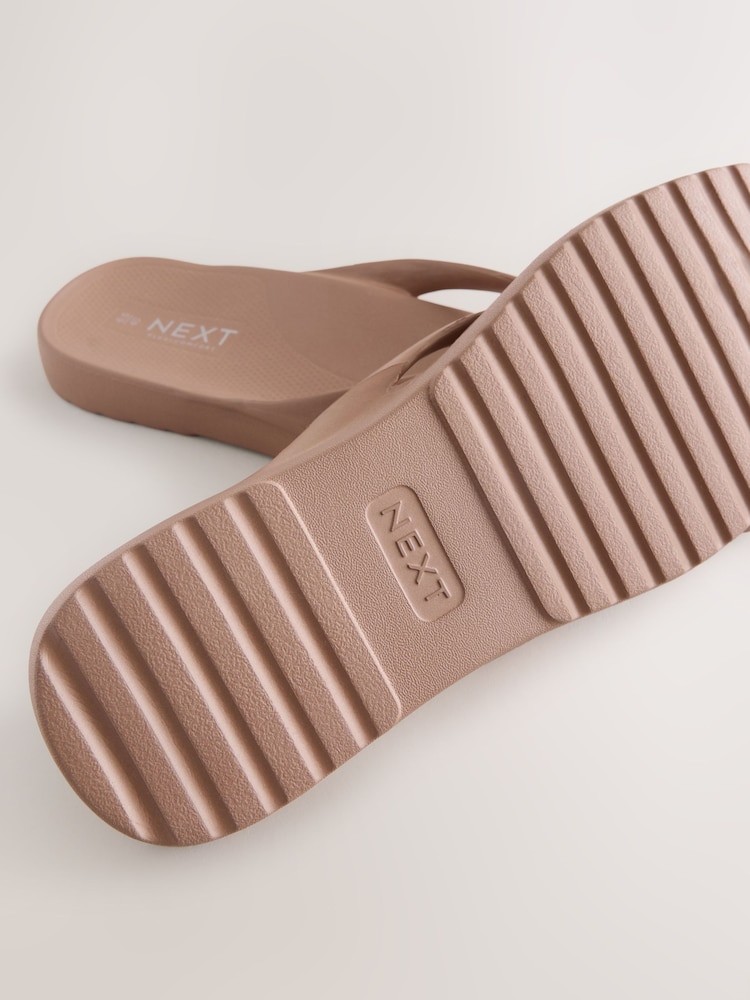 Taupe Extra Wide Fit Flexi Comfort Flip Flops - Image 10 of 10 Taupe Extra Wide Fit Flexi Comfort Flip Flops - Image 10 of 10