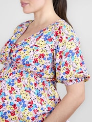 JoJo Maman Bébé Multi Colour Floral Maternity Wrap Blouse - Image 5 of 5