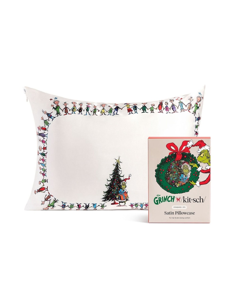 Kitsch The Grinch x Kitsch Standard Satin Pillowcase - Whoville - Image 1 of 5