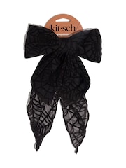 Kitsch Oversized Bow Hair Clip Spiderweb - Image 1 of 4