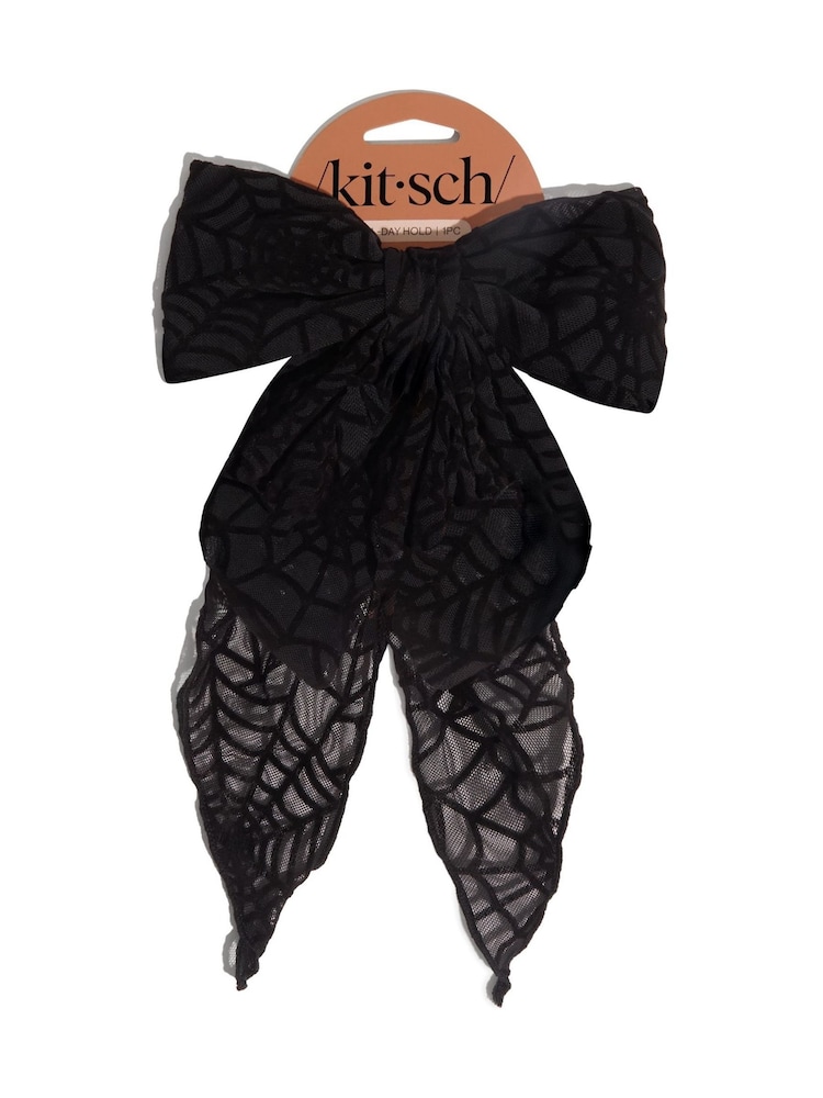 Kitsch Oversized Bow Hair Clip Spiderweb - Image 1 of 4