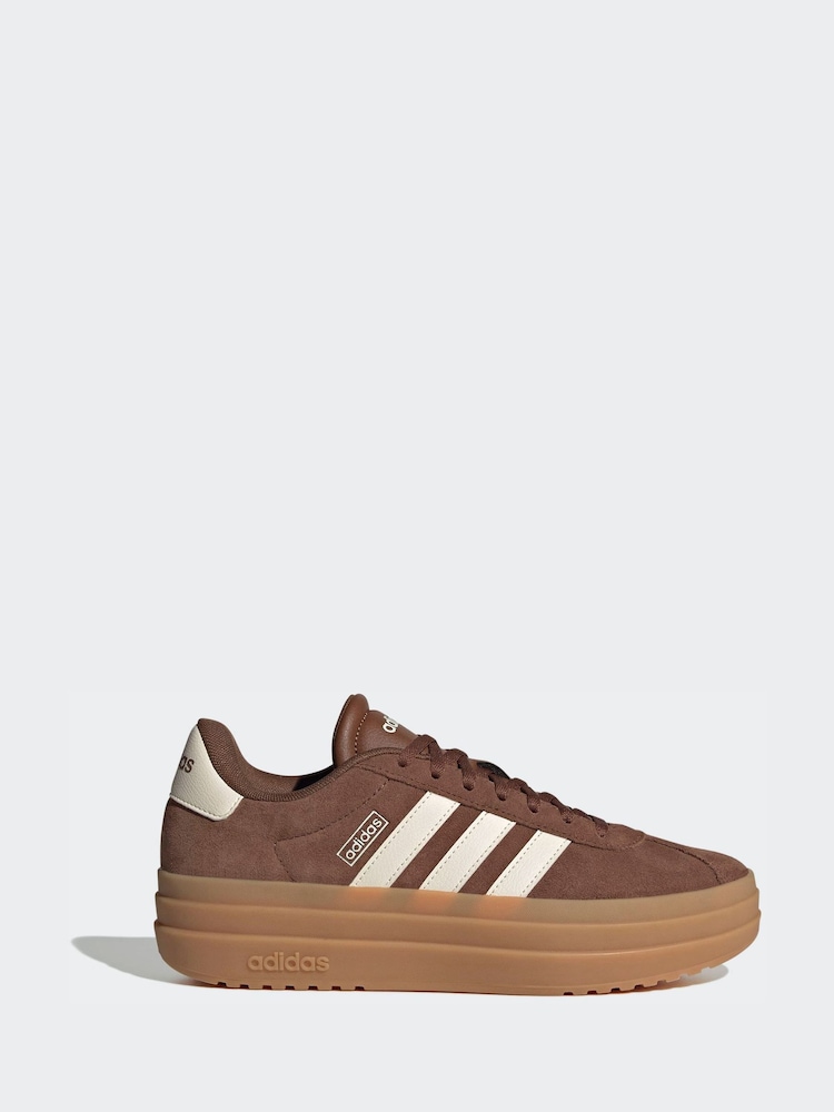 adidas Brown/Cream VL Court Bold Trainers - Image 1 of 8