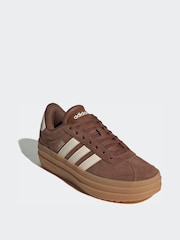 adidas Brown/Cream VL Court Bold Trainers - Image 3 of 8