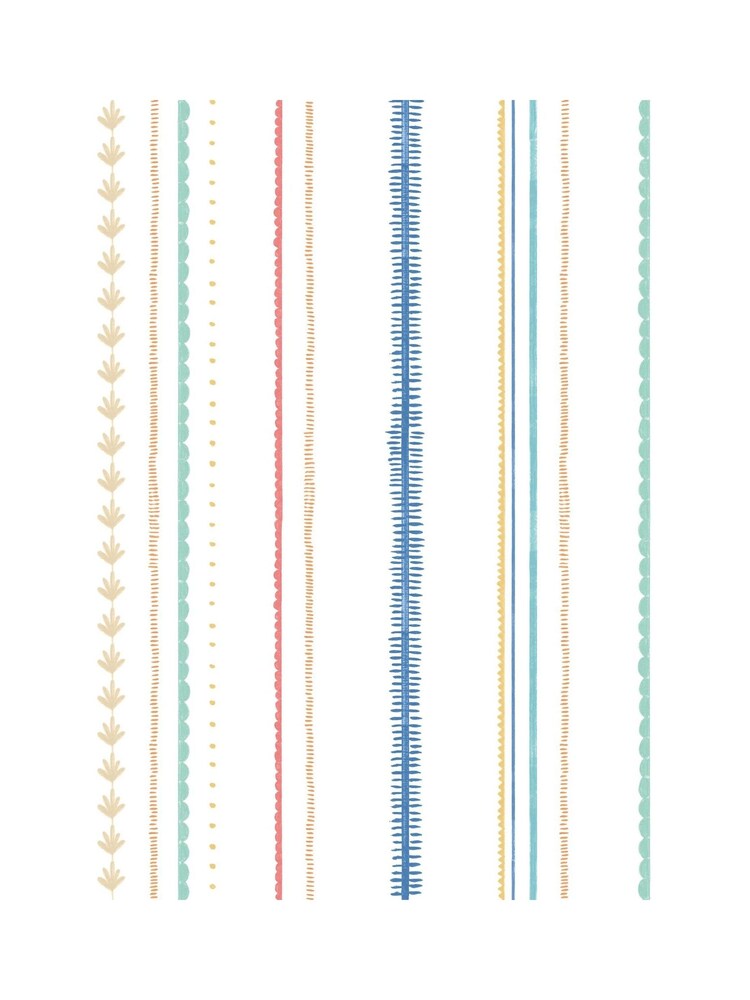 Hoopla Walls Royal Mix Stripey A4 Wallpaper Sample - Image 1 of 1