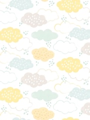 Hoopla Walls Lemon Fizz Fluffy Clouds A4 Wallpaper Sample - Image 1 of 1