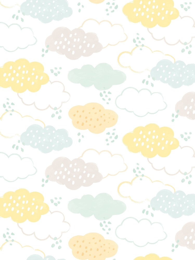 Hoopla Walls Lemon Fizz Fluffy Clouds A4 Wallpaper Sample - Image 1 of 1