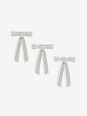 Set of 3 Monochrome Ceramic Striped Bows Plaques Wall Art - Image 4 of 6