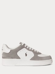 Polo Ralph Lauren Earth Grey/Deckwash White Masters Crt Trainers - Image 1 of 4