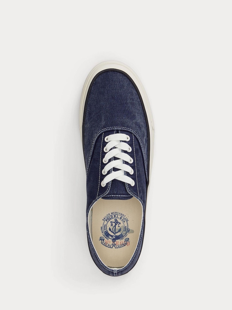 Polo Ralph Lauren Navy Keaton Low Top Trainers - Image 2 of 4