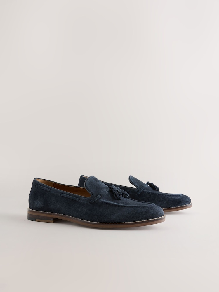 Navy Suede Loafers - Image 2 of 5