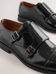 Noir - Hi-shine Double Monk Shoes - Image 6 de 7