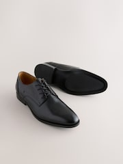 Negru - Pantofi Derby din piele - Imaginea 3 din 5