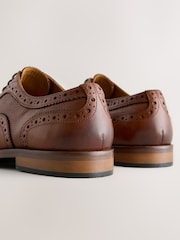 Tan Brown Leather Brogue Shoes - Image 6 of 7