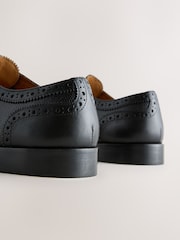 Black Leather Brogue Shoes - Image 4 of 5