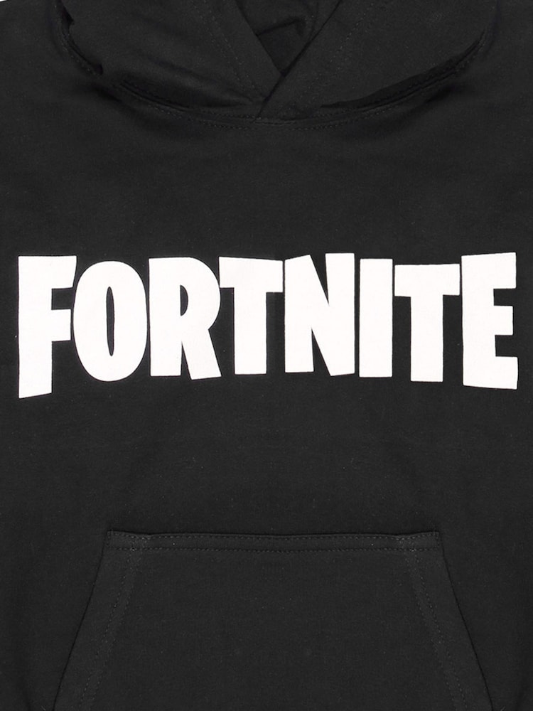 Character Black Fortnite Text Logo Pullover Hoodie - Image 3 of 3
