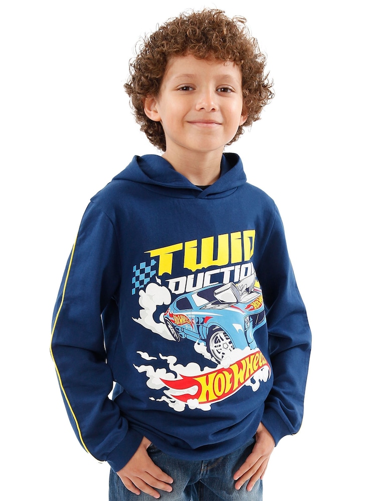 Character Blue Hot Wheels Race Car Hoodie - Image 9 of 9 Character Blue Hot Wheels Race Car Hoodie - Image 9 of 9