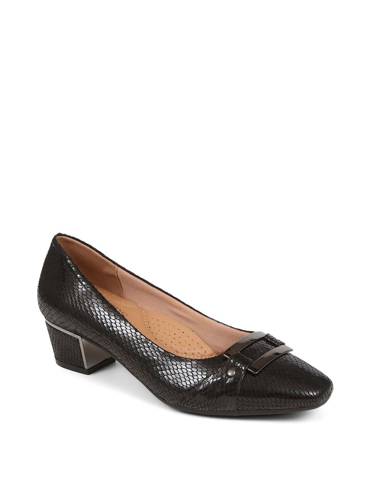 Pavers Black Heeled Court Shoes - Image 2 of 5